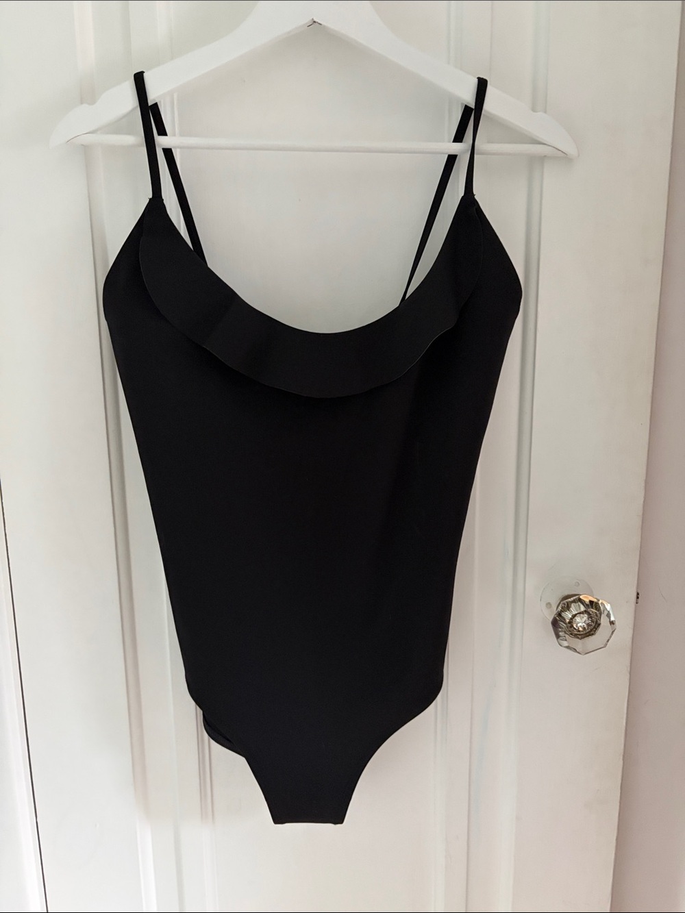 COS • Black Ruffle One Piece (Size 10)